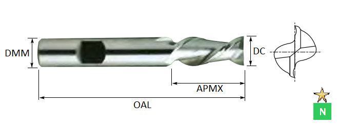 4.0mm 2 Flute Standard Cobalt 8% Slot Drill for Aluminium